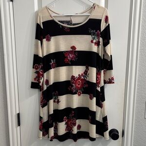 Floral Striped Women's Top